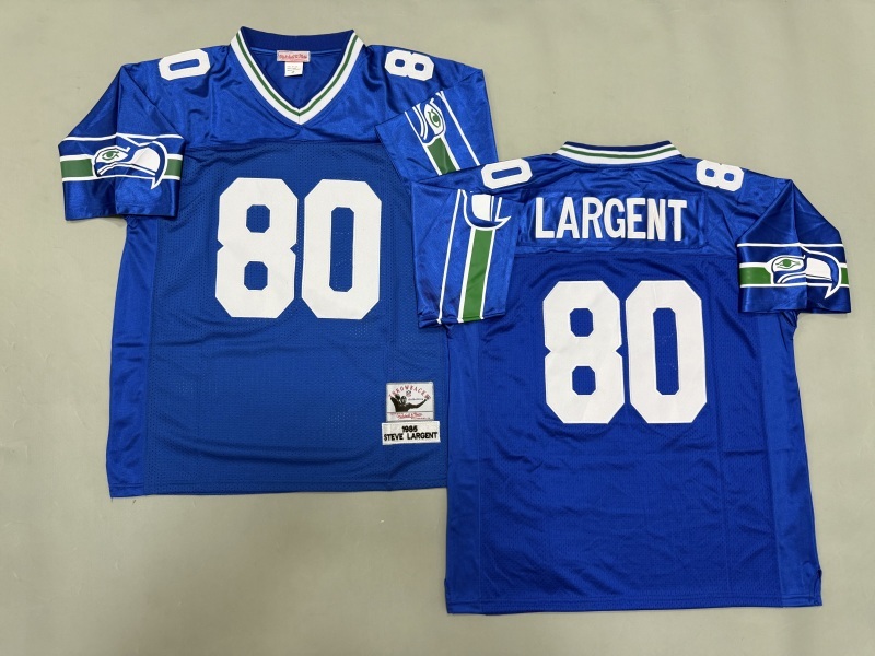 Men 2025 Seattle Seahawks #80 Largent blue Throwback Limited NFL Jersey style 001